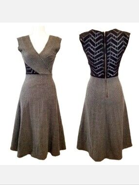 Tracy Reese gray and black dress XS